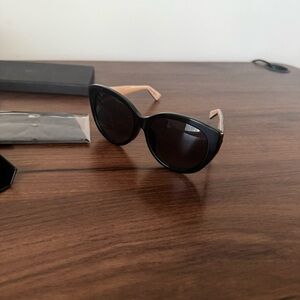 Authentic Christian Dior Lady Dior Black Cat Eye Sunglasses